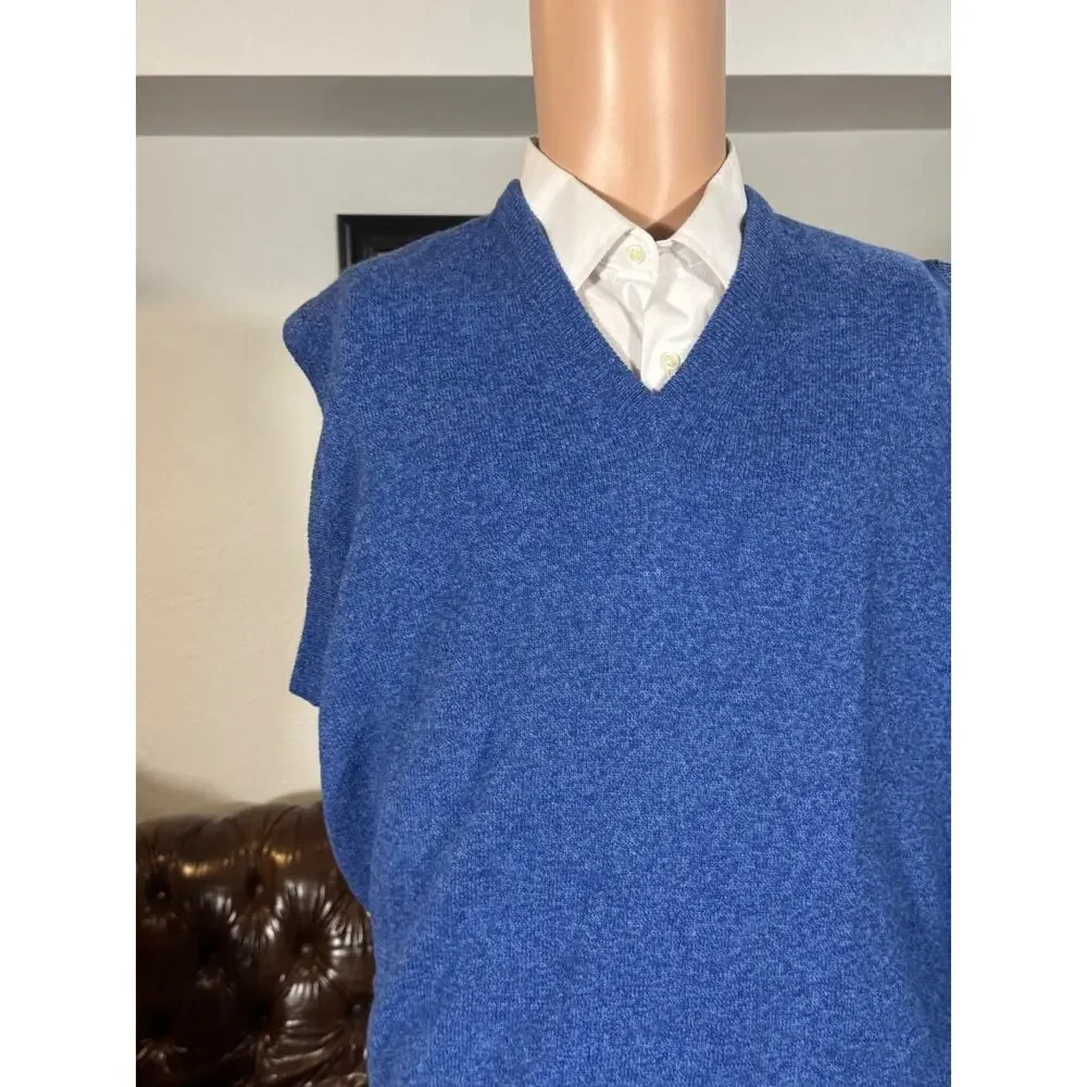 Alan Paine Lambswool Blue V Neck Sweater for O'Connell's of Buffalo 42 Large